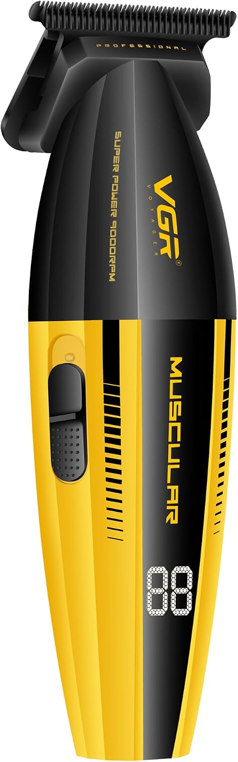 Recortadora de Barba VGR para Hombre negra y amarilla con sus accesorios